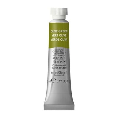 Winsor & Newton 102447 5 ml Tube Professional Water Colour, Olive Green