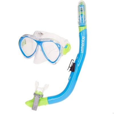 AKTIVE Colorbaby Aqua Sport - Lunettes de Plongée avec Tuba pour Enfants, Support de Caméra Amovible, Valve d'Échappement, Silicone, sans Latex, lentilles en Verre Trempé, Embout en TPR