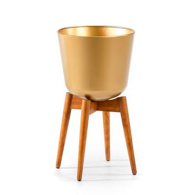 Maker 38 x 38 x 70 Madera Natural/Metal Dorado