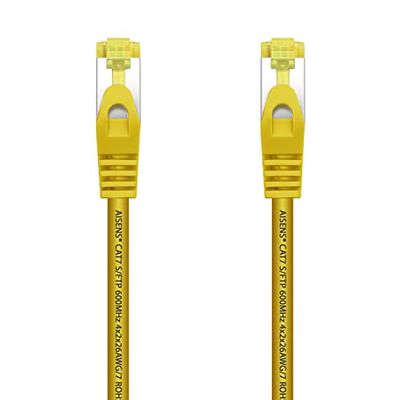 AISENS A146-0473 Cable de red latiguillo RJ45 LSZH Cat.7 600 MHz S/FTP PIMF AWG26, amarillo, 0.5m