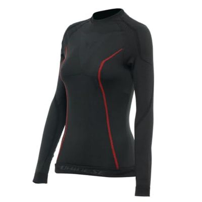 Dainese - Thermo LS Wmn,Maillot Térmico Esquí, Camiseta Interior Transpirable de Manga Larga,Negro/Rojo,Mujer