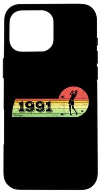 Golfers Golfplayer Vintage 1991 Birthday Golfing Women Golf Case for iPhone 16 Pro Max