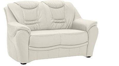CAVADORE Bansa - Divano imbottito a 2 posti, in pelle, 148 x 94 x 95 cm, colore: Bianco