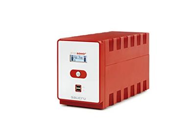 Salicru SPS Soho+ SAI Line-Interactive 1600 VA con Doble Cargador USB - Fuente de Alimentación Continua (UPS) (1600 VA, 960 W, 162 V, 290 V, 50/60, C13 acoplador), Rojo/Blanco