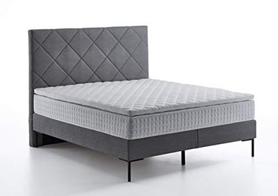 Atlantic Home Collection FRAUKE boxspringbed, inclusief topper, grijs 180x200 cm