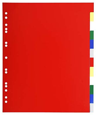 Exacompta - 93H - Separadores de polipropileno flexible con 12 pestañas neutras - Antidesgarro - Formato para archivo A4 maxi - Dimensiones 24,5 x 29,7 cm - Colores surtidos