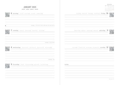Letts of London Raw A5 week to view 2025 diary - grey