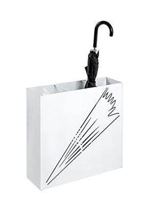 HAKU Möbel Paraplubak wit, Metaal, staal - Maat: B 50 cm x H 48 cm x D 16 cm, Stijl: Modern