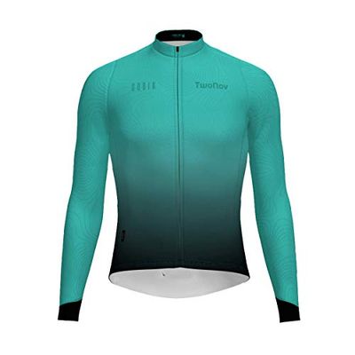 TwoNav - Maillot Cyclisme Freedom to Discover pour Homme - Manches Longues (S), Turquoise