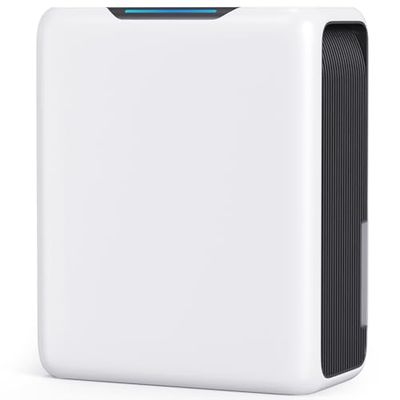 GOAMGE Luchtontvochtiger, 3 liter, elektrische luchtontvochtiger, voor 20 m² thuis, Dual Peltier-technologie, 30 dB, ultra stil, voor slaapkamer, intelligente ontdooien, 24-uurs timer