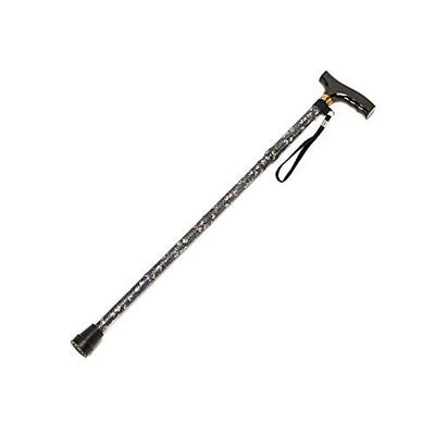 Homecraft Folding Coloured Walking Stick with Wooden Handle, Lightweight Adjustable Walking Cane for Balance, Mobility Aid, Wild Rose, 735-825mm