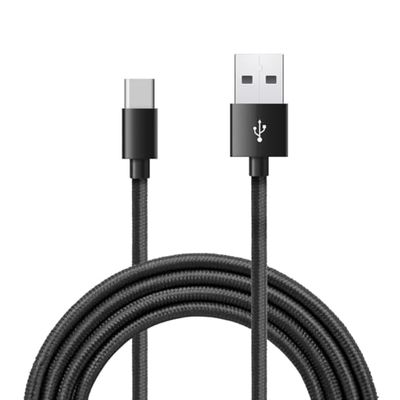 Waytex Câble USB C 3.1 vers USB pour Chargeur et Données, Longueur 1,00 m, Fiche type C Mâle, Fiche type A Mâle, Gaine Nylon anti-rupture Noir pour Iphone, Ipad, Samsung et tout appareil avec prise C