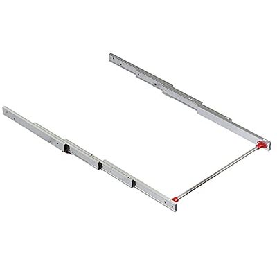 Emuca - Coulisses ATIM pour Table à rallonge Cuisine et Maison, Table Extensible Meuble Cuisine, Table cachée Pliante L895mm, Aluminium, Anodisé INOX