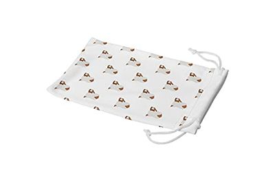 Bonamaison Imprimé Numériquement Lunettes Étui avec Cordon de Serrage, 100% Coton, Sac Lunettes, Pochette à Lunettes, 1 Pièce, Taille: 11x19 Cm