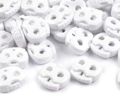 cyclingcolors 10x Terminale Fermacorda 15x15mm Abbigliamento Rotondi plastico Stop cordone Chiusura Regolabile Cordino Elastico Scarpe Zaini Tenda Campeggio, Bianco