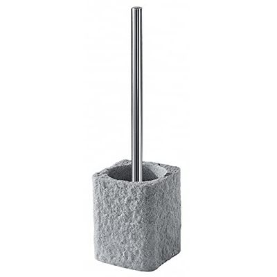 Gedy Gris, G-Canton, Medidas y Peso: 40 x 10,5 x 10,5 cm y 1,42 kg, escobilla de Inodoro Fabricada en Resina y Arena, Acabado Antracita, escobilla de baño diseño de I+D, única