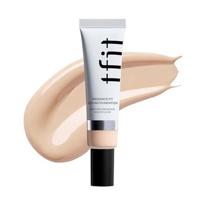 TFIT Radiance Fit Serum Foundation - nieskazitelne krycie, różowe wykończenie, długotrwały koreański makijaż, lekki, 1,05 uncji (C00 Fair, 1,05 Oz.)