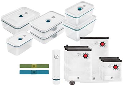 ZWILLING Fresh & Save Vacuüm Startset, Borosilicaatglas, M/L, 16-delig, La Mer