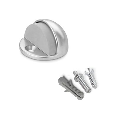 Metal Door Stop, matt Chrome Finish, Screw Fixing, Ideal for preventing Bumps on The Wall and Keeping Doors Open.