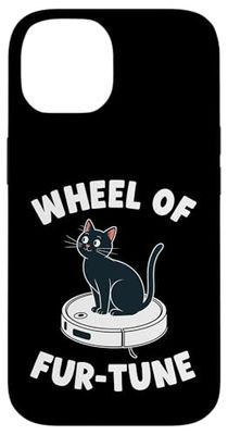 Wheel Of Fur-Tune Cat On Robot Vacuum Cleaner Cat Case for iPhone 14