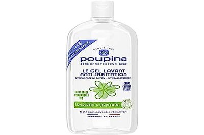 POUPINA - Le Lavant Baby Anti-Irritation Gel - Sulfat- och Tvålfri - Hypoallergen - trollhassel - kropp, hår, ansikte - 97% ingredienser av naturligt ursprung - vegan - tillverkad i Frankrike - 1 L
