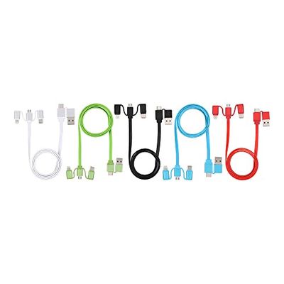 6-in-1 oplaadkabel, 100 cm, veelkleurig - praktisch en veelzijdig, perfect voor verschillende apparaten. Verbind stijl en comfort. Ga niet zonder stroom!