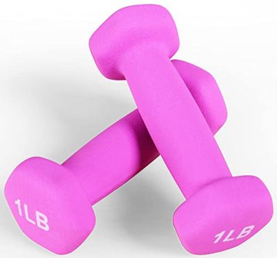 Signature Fitness Neopreen halter handgewichten, anti-slip, anti-rol, zeskantvorm, kleurrijk, 0,5 kg, paar