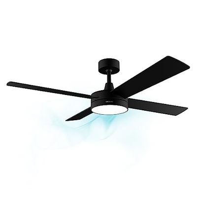 Cecotec Ventilateur de Plafond EnergySilence Aero 5200 Line, Télécommande, Minuterie, Éclairage LED, 60 W, Moteur en Cuivre, 52", 4 Pales, 3 Vitesses, Fonction Hiver
