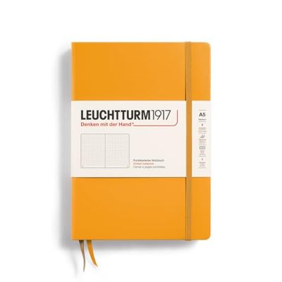 Leuchtturm1917 Carnet de notes moyen (A5), couverture rigide, 251 pages numérotées, soleil levant, pointillés