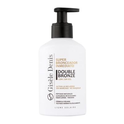 GISÈLE DENIS - Super Bronceador Corporal Inmediato Double Bronze 250 ml, Bronceador en Crema, Acelerador del Bronceado para Cuerpo, Bronceador Solar, Agradable Fragancia Natural, Fórmula Vegana