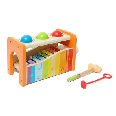 Hape Picafuerte Xilófono | Incluye xilófono deslizable | Juguete de Madera Duradero y galardonado | Juguete Musical de golpeteo para niños pequeños