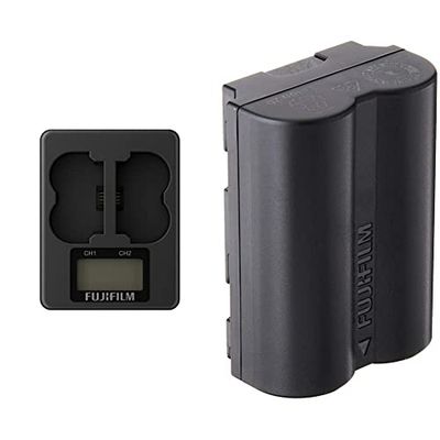 Fujifilm BC-W235 Caricabatterie Doppio per Batterie NP-W235, Nero & NP-W235 Batteria al Lithium-Ion, 16Wh, 2200mAh, per X-T4, Nero