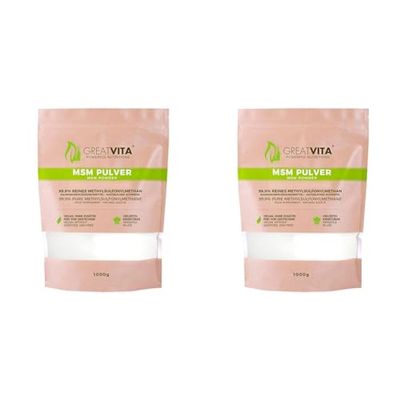 MeaVita Poudre MSM Pure à 99,9% Méthylsulfonylméthane 1 kg (Lot de 2)