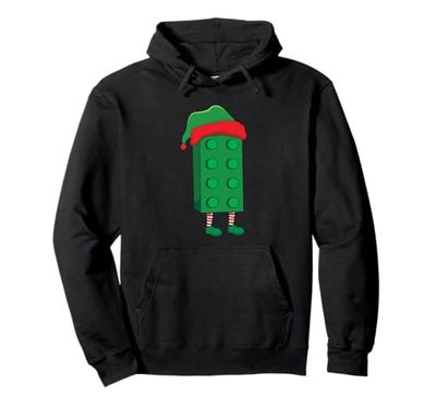 Elf Block Building Builder Brick Master Builder Christmas Pullover Hoodie