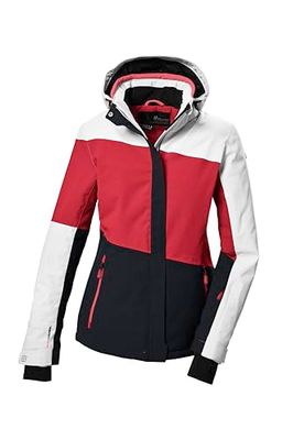 killtec Donna Giacca da sci/giacca funzionale con cappuccio e paraneve con chiusura a cerniera KSW 67 WMN SKI JCKT, modern red, 44, 41961-000