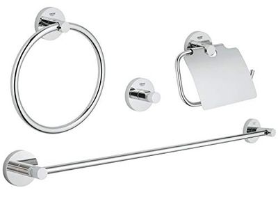 Grohe 40776001 Essentials New Set Accessori Bagno, 4 Pezzi, Cromo