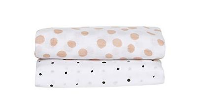 Mother hood Swaddle & Burp - Juego de 2 Mantas de Muselina de algodón, 100 x 120 cm, 100% algodón Natural, Certificado Öko-Tex Standard 100, Manchas de Albaricoque