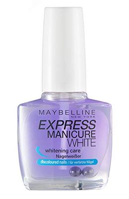 Maybelline New York Make Up Nail Polish Express Manicure smalto base Coat Whitening Care/sotto di nagelweisser per verfaerbte Chiodi, 1 X 10 ML