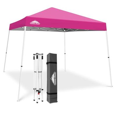 EAGLE PEAK 3 m x 3 m schuine poot pop-up luifel tent instant outdoor luifel eenvoudige set-up opvouwbare schuilplaats, roze