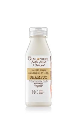 Creme of Nature, Butter Blend & Flaxseed, Shampoing hydratant assouplissant, nourrit, définit et allonge les boucles, soin pour cheveux bouclés frisés crépus, sans sulfate ou silicone, 355ml