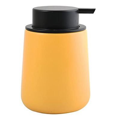 MSV Maonie-Dispenser per Sapone Liquido in Ceramica, 300 ml, Colore: Giallo Zafferano Opaco, Standard