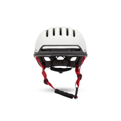 smartGyro Smart hjälm - Smart hjälm med automatisk bromsljus, storlek L, EPS + PC, Batteri, fram- och bakskärm, vit