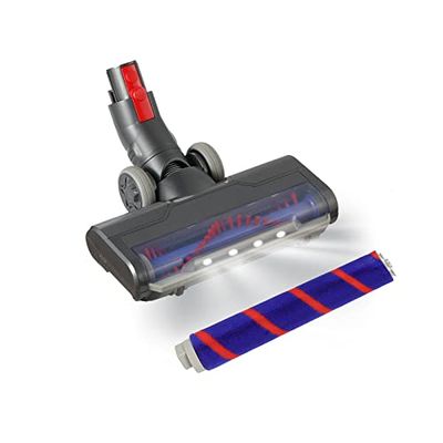 Defurry Vacuum Cleaner Brush with Headlights for Hardwood & Carpet for Dyson V10 V11,Upgraded Motorized Motorhead with Soft Roller and PP Bristles Brushroll.