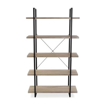 VERSA Helsinki Mobile per Il Soggiorno, Mobile Ausiliario per la Sala da Pranzo, Scaffalature per Organizzazione con 5 Ripiani, (al x L x An) 179 x 100 x 33 cm, Legno e Metallo, Marrone