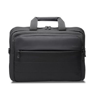 KENSINGTON EQ - 16 tum bärbar datorväska, väska med vadderade axelband, flippdesign, tillverkad av återvunna plastflaskor (K60390WW), svart, Taille unique