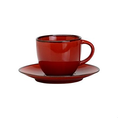 Avet Spain Mokken voor koffieset met bord, aardewerk 6,8 x 6,8 x 6 cm rood