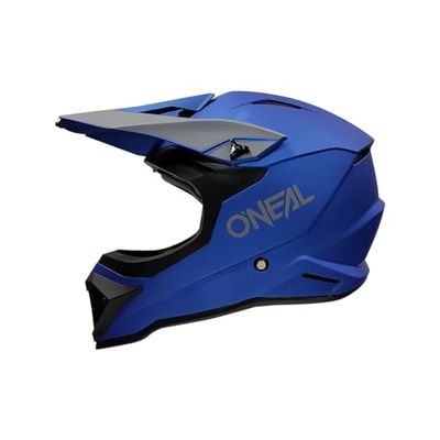 O'NEAL | Casco Motocross | Moto MX Enduro | Calotta in ABS, standard di sicurezza ECE 22.05 | Casco 1SRS SOLID V.24 | Adulto | Blu | Taglia XS