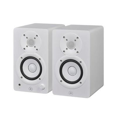 Yamaha HS4 Monitores de Estudio – Par de Altavoces Activos Compactos de 2 Vías Potenciados, Bass-Reflex 4.5" 52W, con Control de Sonido Avanzado, para Producción Musical y Edición de Video - Blanco