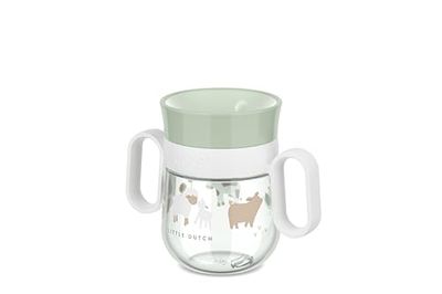 Mepal 360° Trainer Cup Mio Little Dutch, Leakproof, 360° Rim for Drinking from Any Side, Easy-to-Hold Handles, Seals Automatically When Your Child Stops Drinking, 200 ml, Little Farm