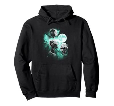 Three Robot howling at the moon tie dye green Pullover Hoodie